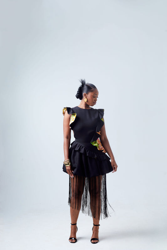 Asantewaa Fringe Bubble Dress